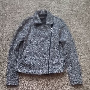 Banana Republic Gray Teddy Jacket Asymmetrical Zipper